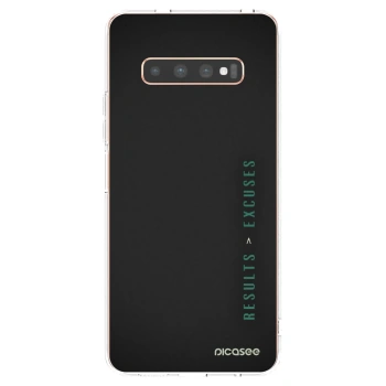 Picasee silikonowe przeźroczyste etui na Samsung Galaxy S10 Plus G975 - Results x Excuses