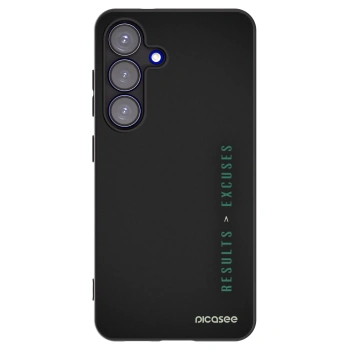 Picasee silikonowe czarne etui na Samsung Galaxy S25 5G - Results x Excuses