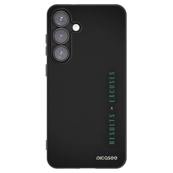 Picasee silikonowe czarne etui na Samsung Galaxy S25+ 5G - Results x Excuses