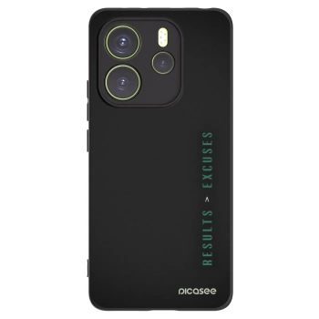 Picasee silikonowe czarne etui na Xiaomi Redmi Note 14 4G - Results x Excuses