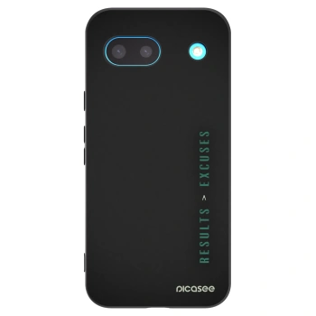 Picasee silikonowe czarne etui na Google Pixel 8a - Results x Excuses
