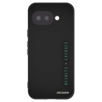 Picasee silikonowe czarne etui na Google Pixel 9a - Results x Excuses