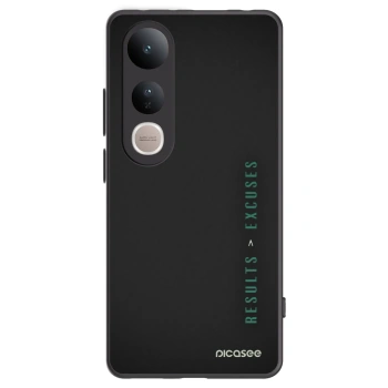 Picasee silikonowe czarne etui na Vivo V50 Lite 5G - Results x Excuses