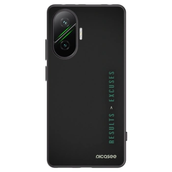 Picasee silikonowe czarne etui na Xiaomi Poco F7 Pro 5G - Results x Excuses