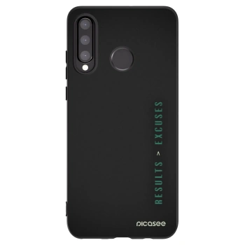 Picasee silikonowe czarne etui na Huawei P30 Lite - Results x Excuses
