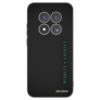 Picasee silikonowe czarne etui na Xiaomi Redmi Note 15 Pro 5G - Results x Excuses