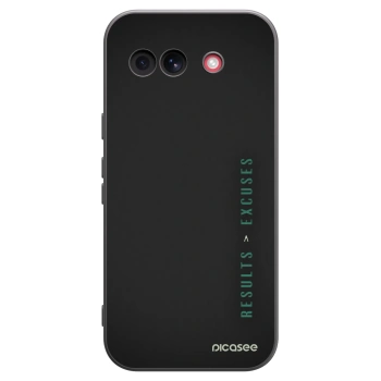 Picasee silikonowe czarne etui na Google Pixel 10a - Results x Excuses