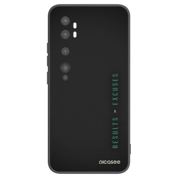 Picasee silikonowe czarne etui na Xiaomi Mi Note 10 (Pro) - Results x Excuses