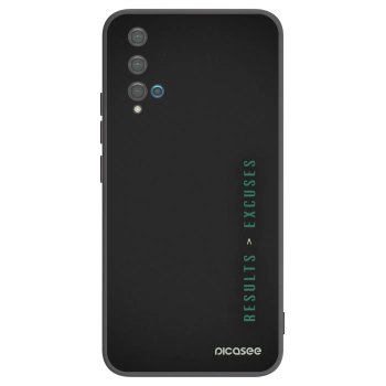 Picasee silikonowe czarne etui na Huawei Nova 5T - Results x Excuses