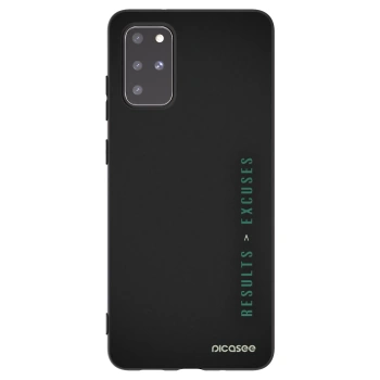 Picasee silikonowe czarne etui na Samsung Galaxy S20+ G985F - Results x Excuses