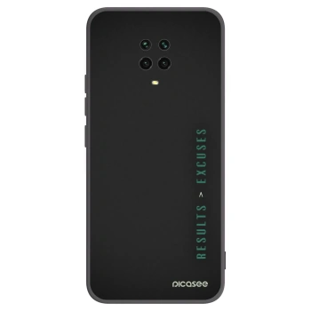Picasee silikonowe czarne etui na Xiaomi Redmi Note 9 Pro - Results x Excuses