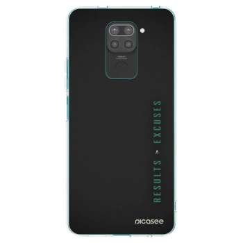 Picasee silikonowe czarne etui na Xiaomi Redmi Note 9 - Results x Excuses