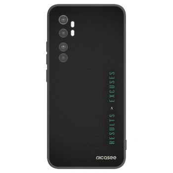 Picasee silikonowe czarne etui na Xiaomi Mi Note 10 Lite - Results x Excuses
