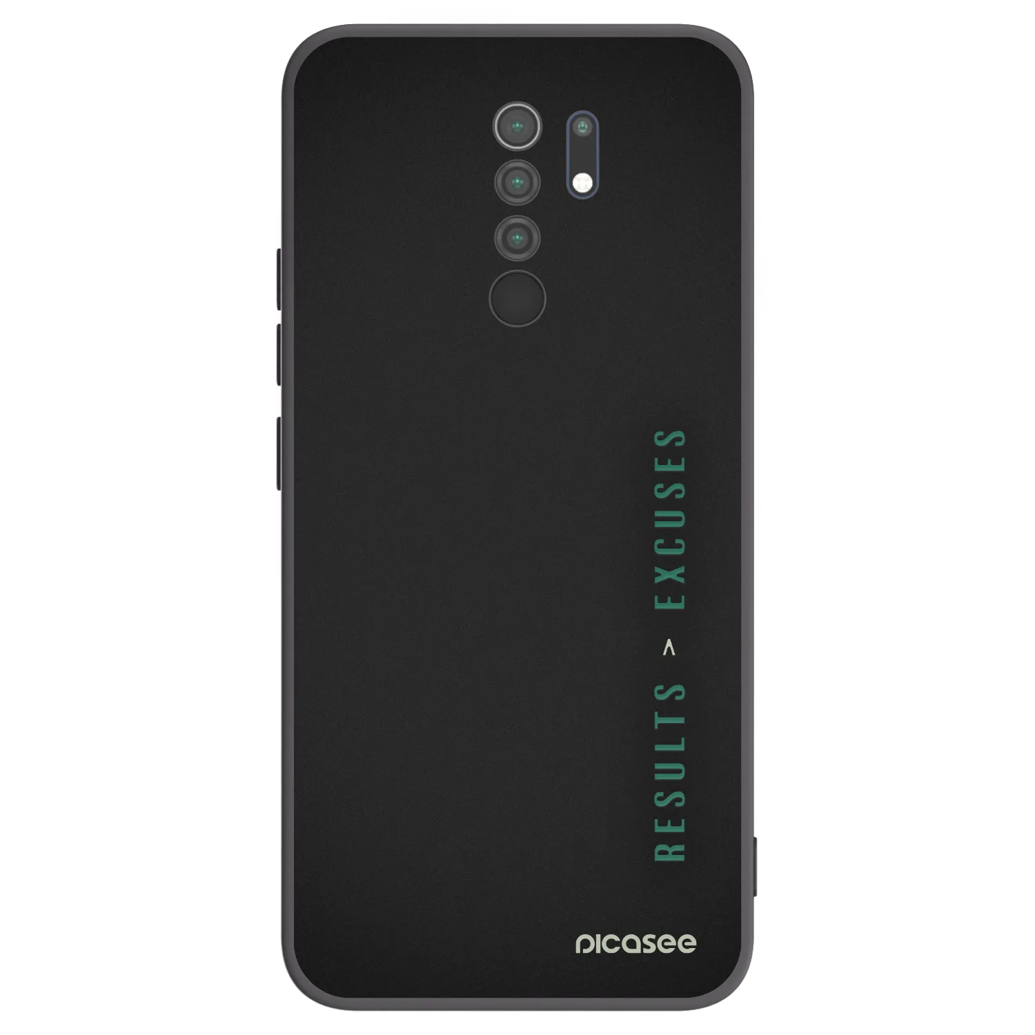 Picasee silikonowe czarne etui na Xiaomi Redmi 9 - Results x Excuses