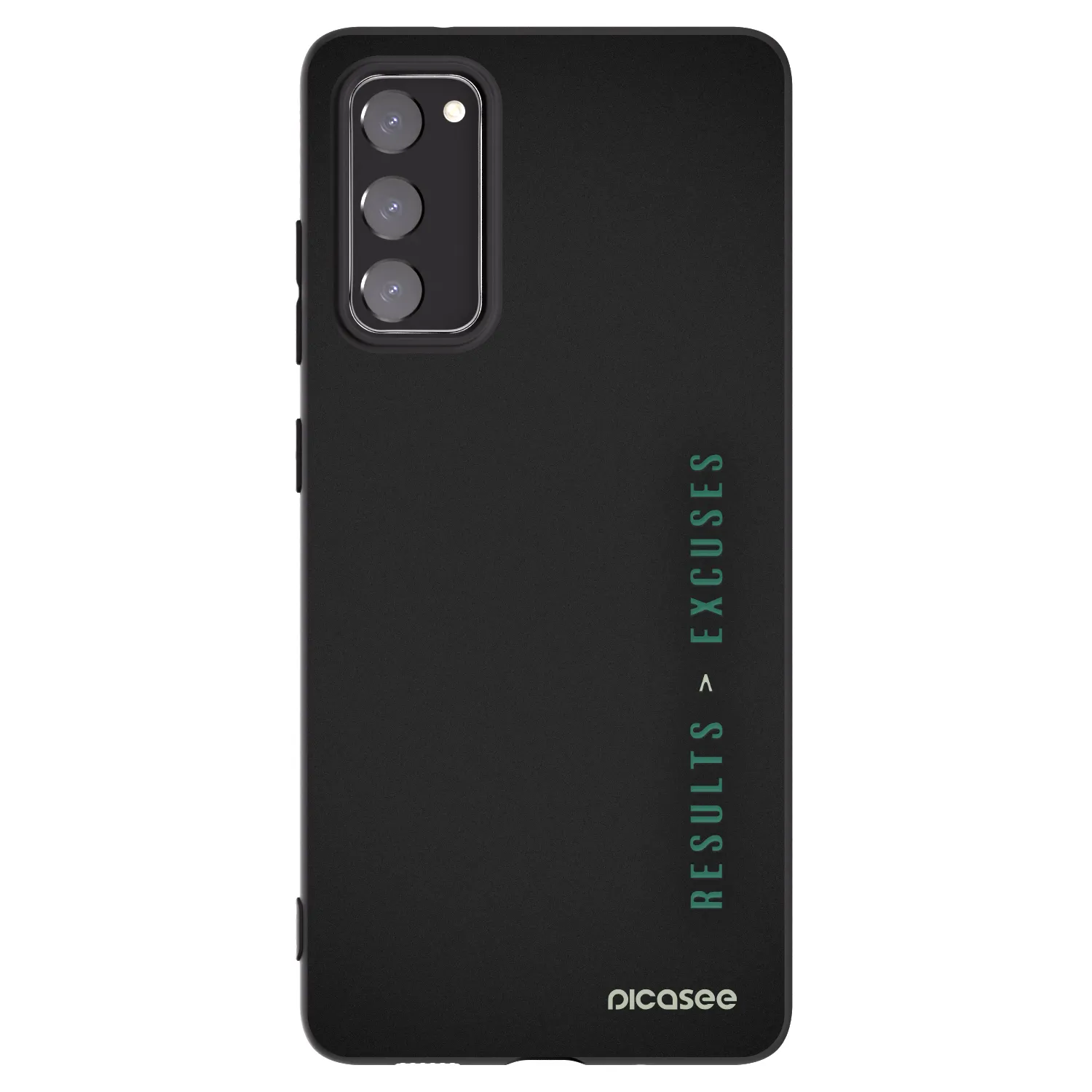 Picasee silikonowe czarne etui na Samsung Galaxy S20 FE - Results x Excuses