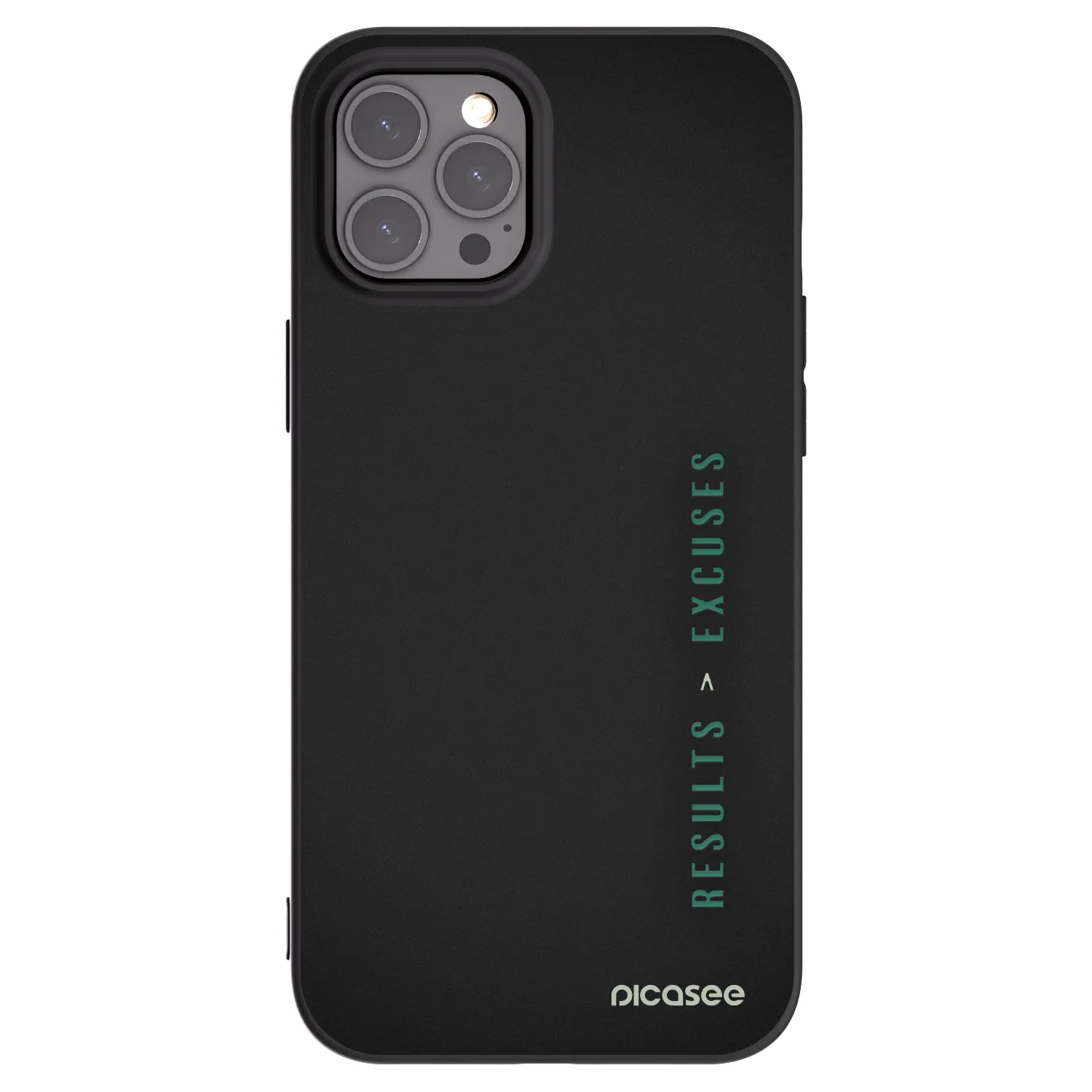 Picasee silikonowe czarne etui na Apple iPhone 12 Pro Max - Results x Excuses