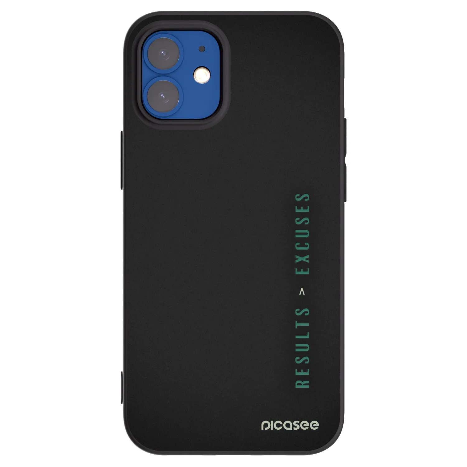 Picasee silikonowe czarne etui na Apple iPhone 12 mini - Results x Excuses