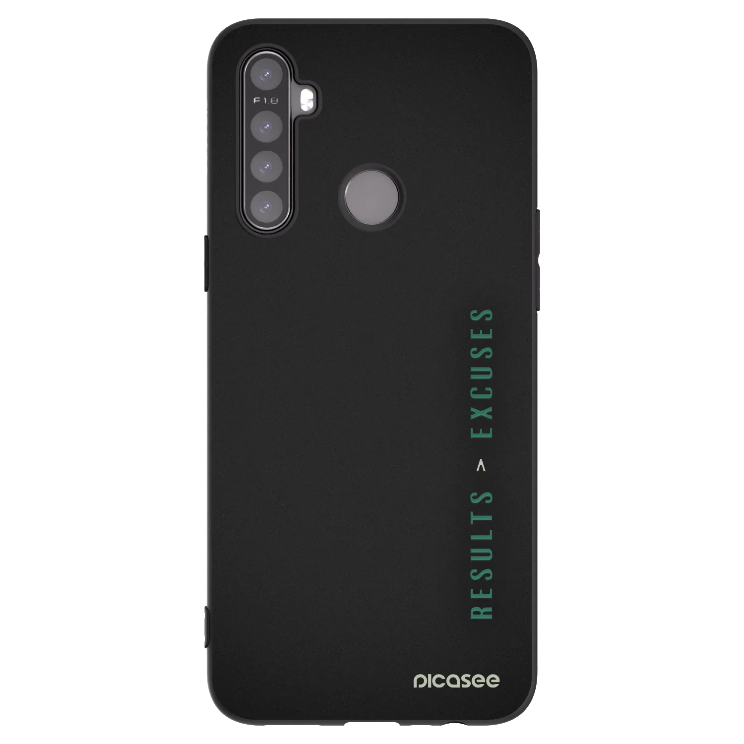 Picasee silikonowe czarne etui na Realme 6i - Results x Excuses