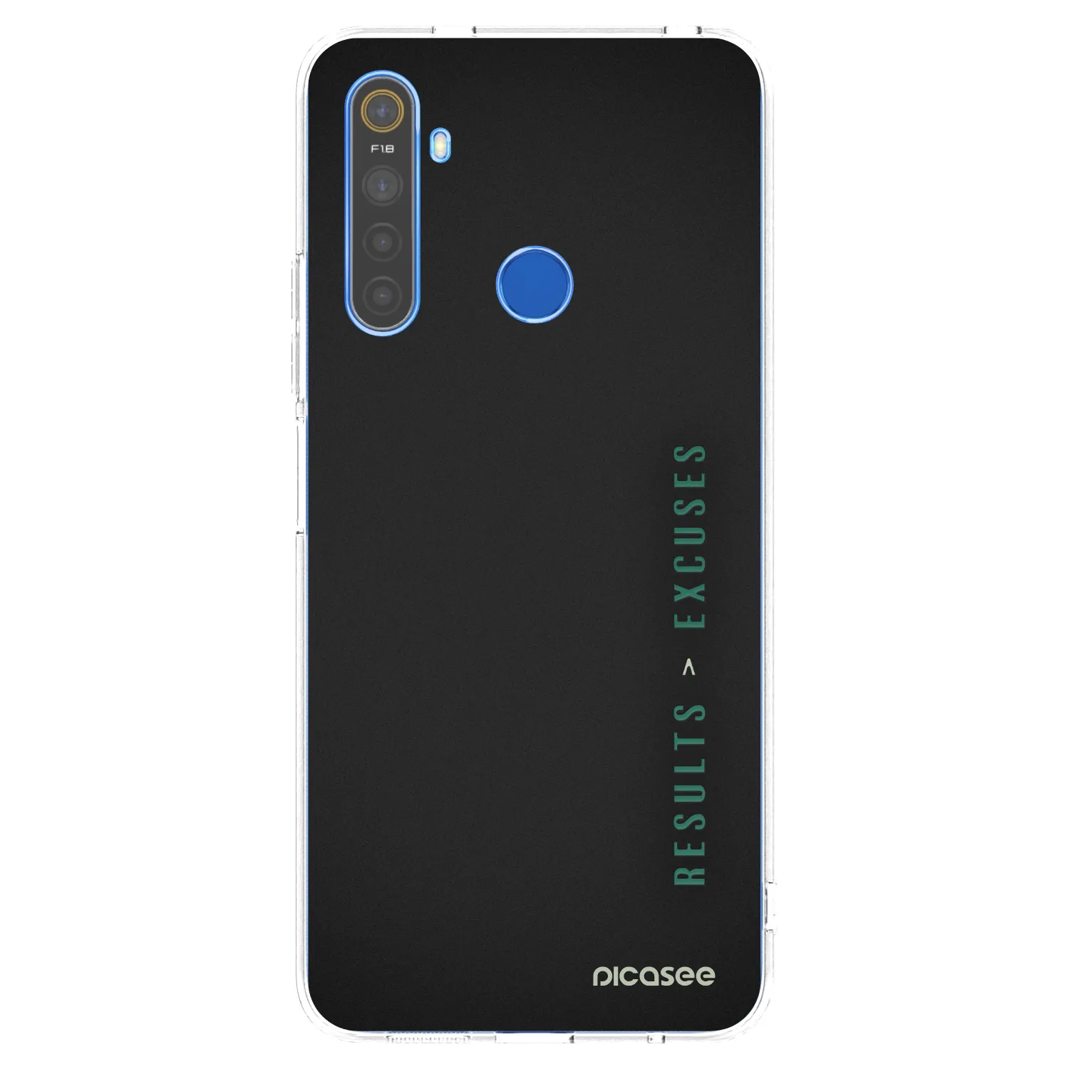Picasee silikonowe przeźroczyste etui na Realme 5 - Results x Excuses