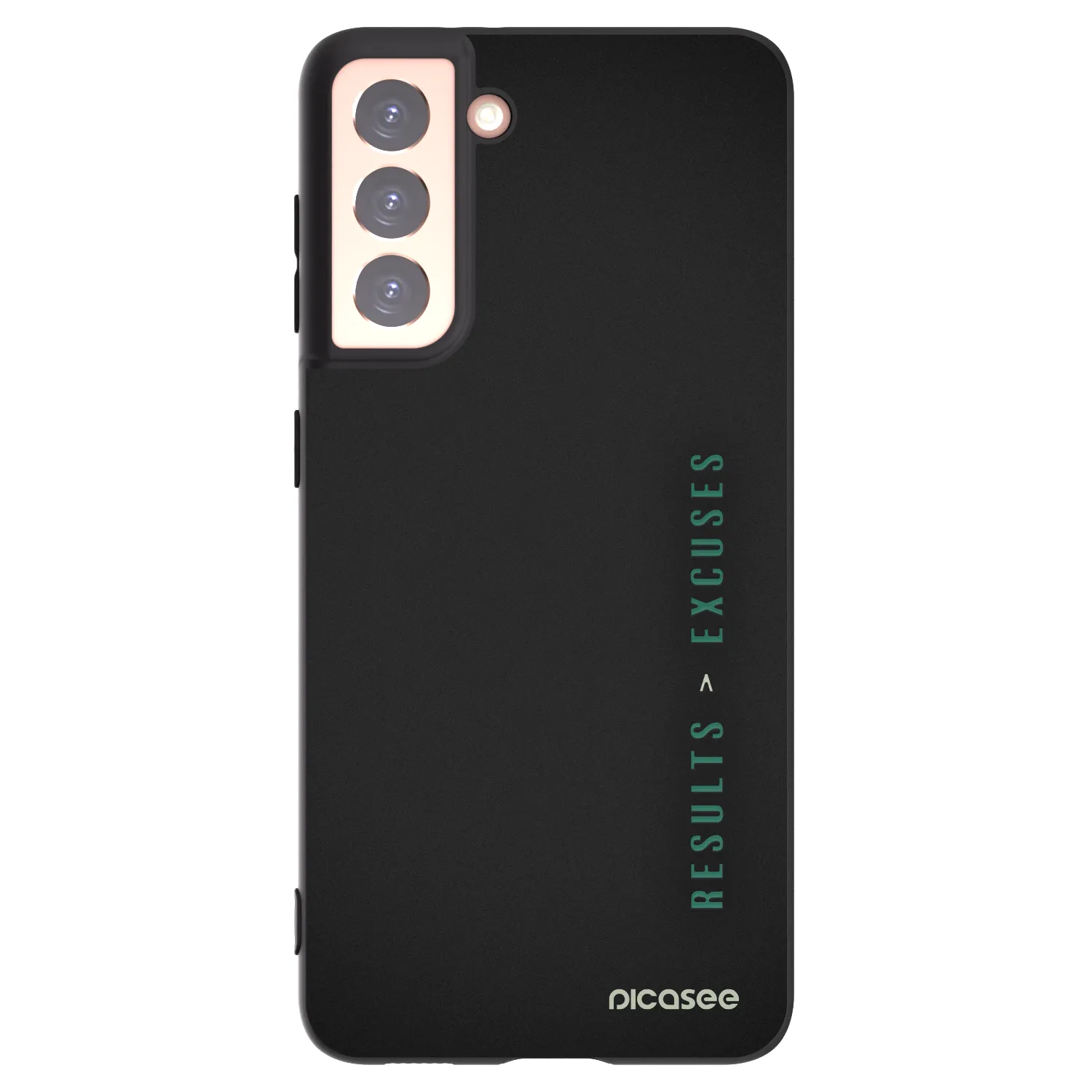 Picasee silikonowe czarne etui na Samsung Galaxy S21 5G G991B - Results x Excuses