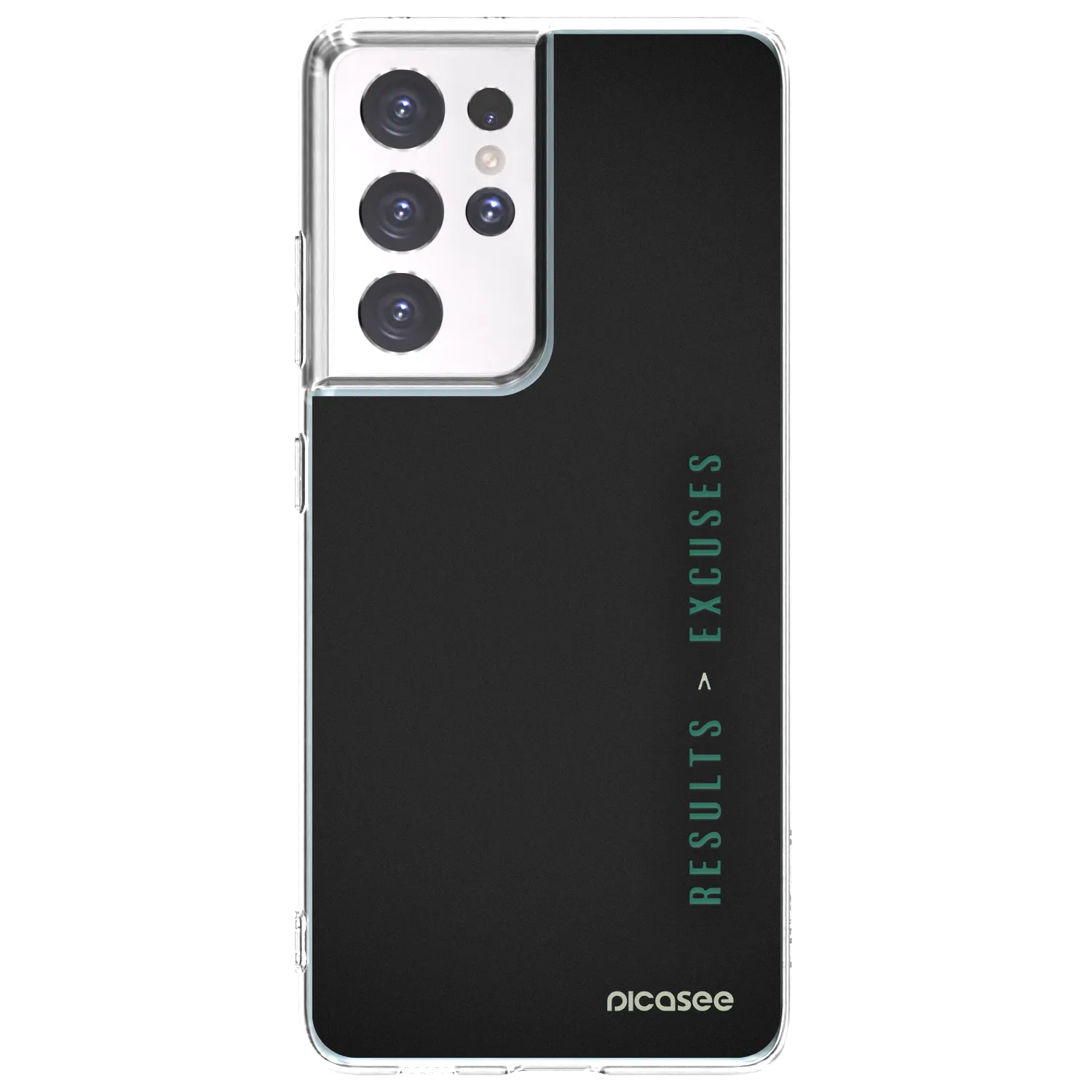 Picasee silikonowe przeźroczyste etui na Samsung Galaxy S21 Ultra 5G G998B - Results x Excuses
