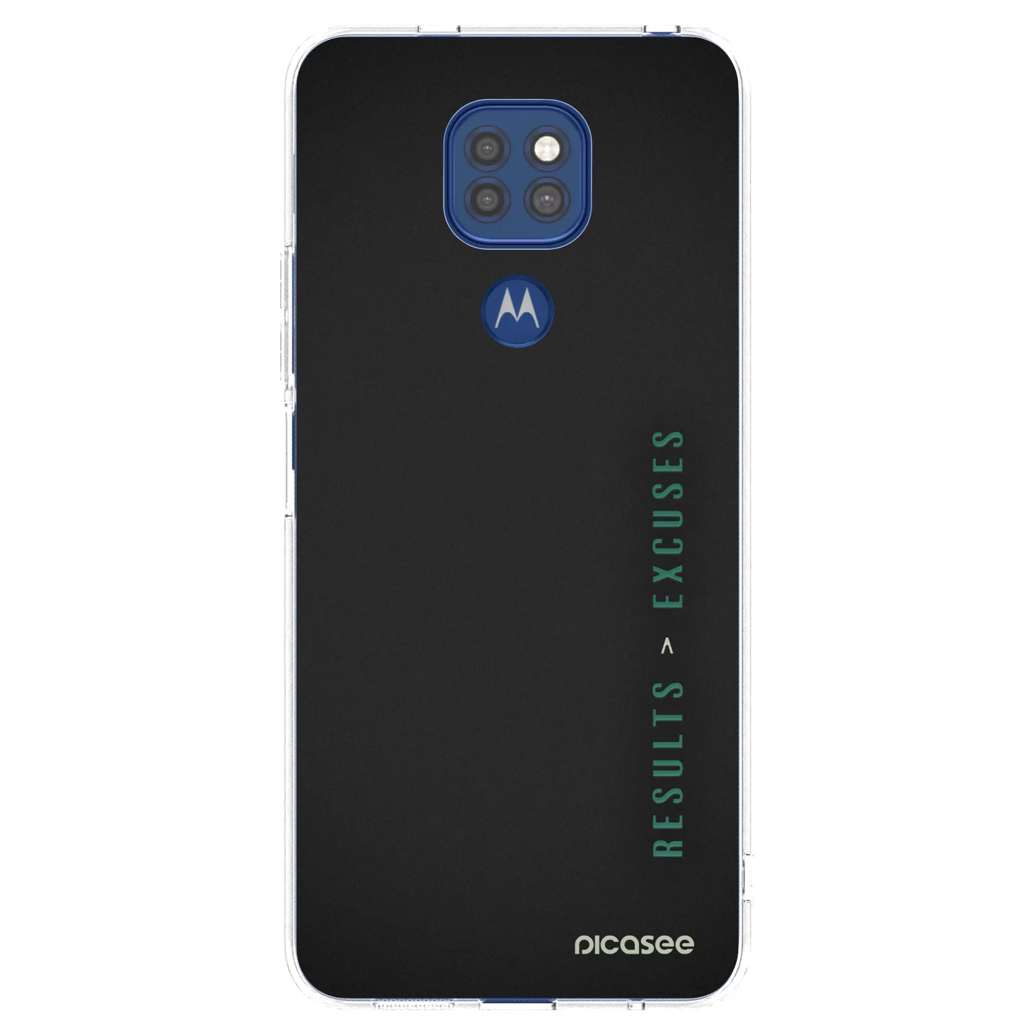 Picasee silikonowe przeźroczyste etui na Motorola Moto G9 Play - Results x Excuses