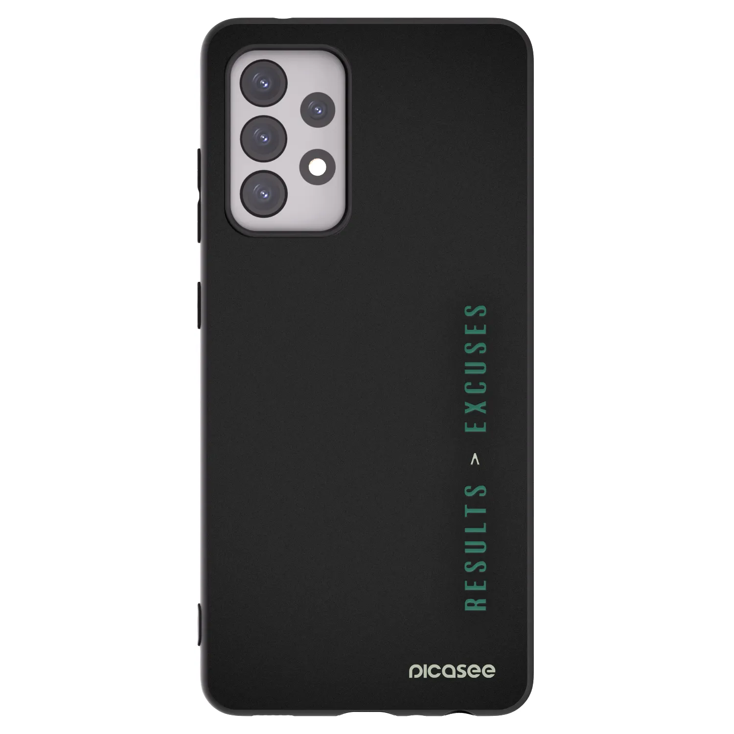 Picasee silikonowe czarne etui na Samsung Galaxy A52 5G A525F - Results x Excuses