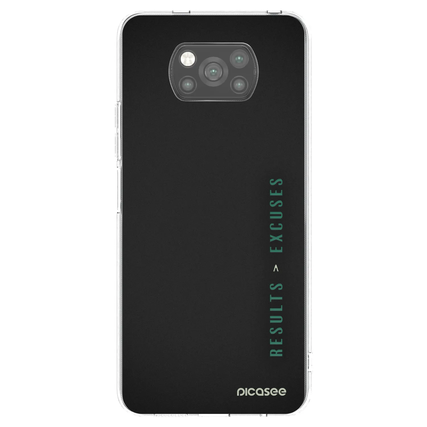 Picasee silikonowe czarne etui na Xiaomi Poco X3 Pro - Results x Excuses
