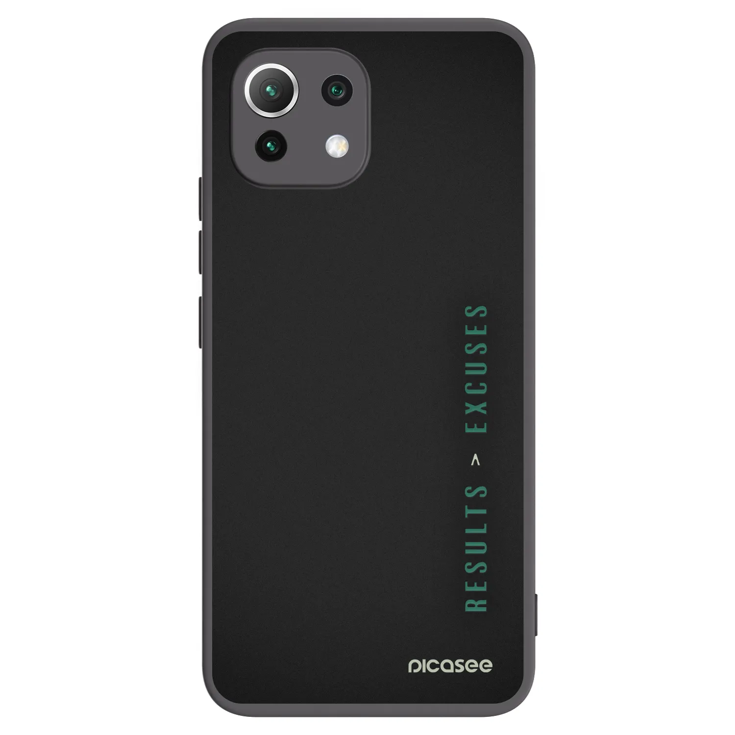 Picasee silikonowe czarne etui na Xiaomi Mi 11 Lite - Results x Excuses
