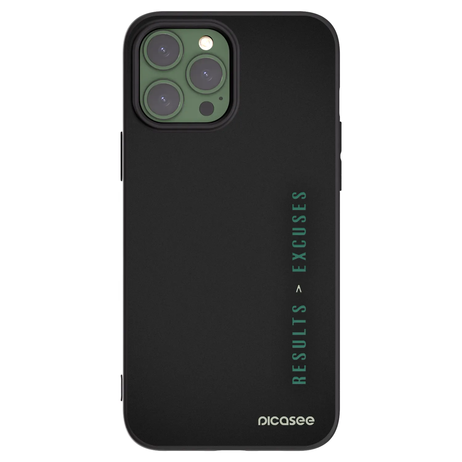 Picasee silikonowe czarne etui na Apple iPhone 13 Pro Max - Results x Excuses