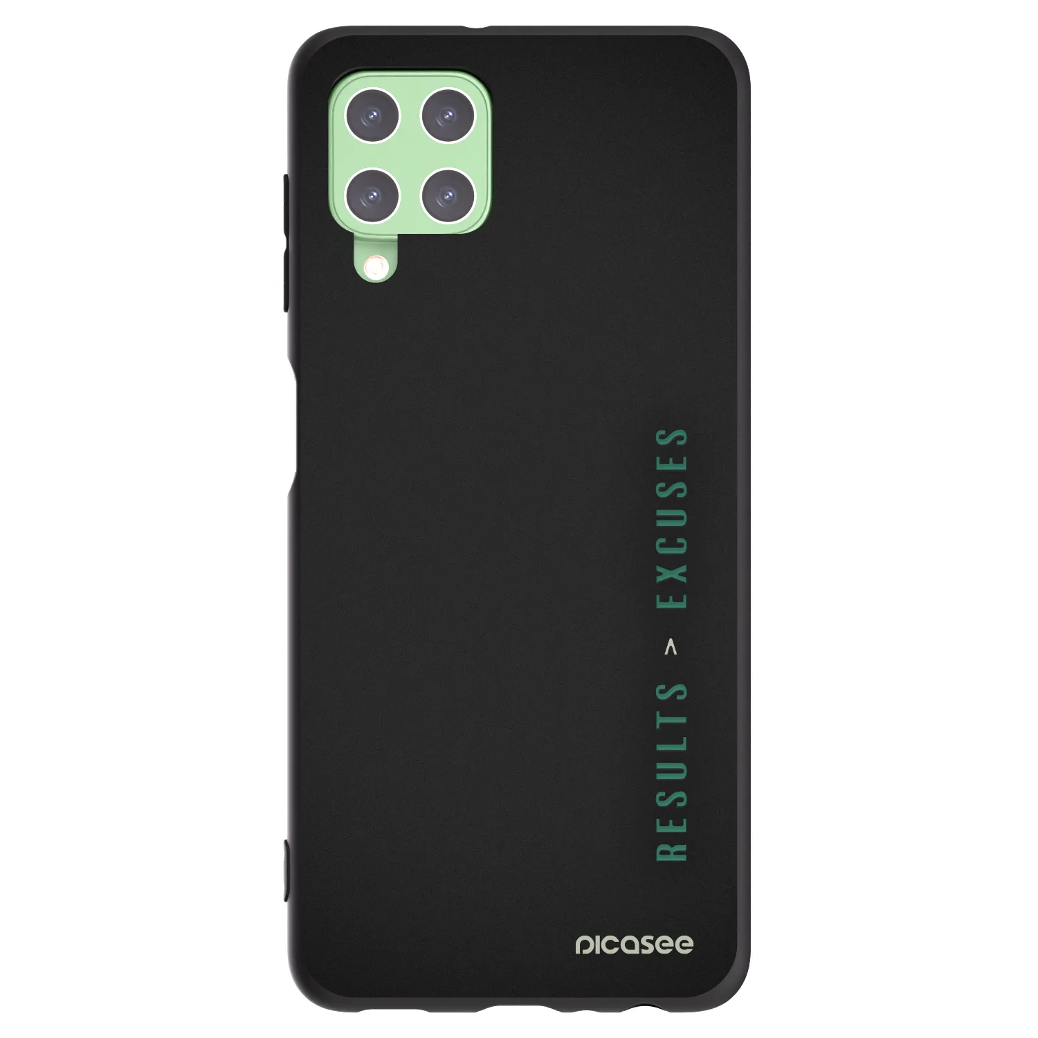 Picasee silikonowe czarne etui na Samsung Galaxy A22 A225F 4G - Results x Excuses