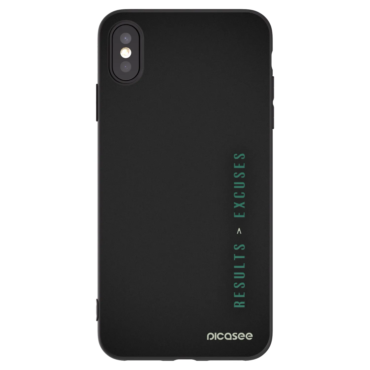 Picasee silikonowe czarne etui na Apple iPhone XS Max - Results x Excuses