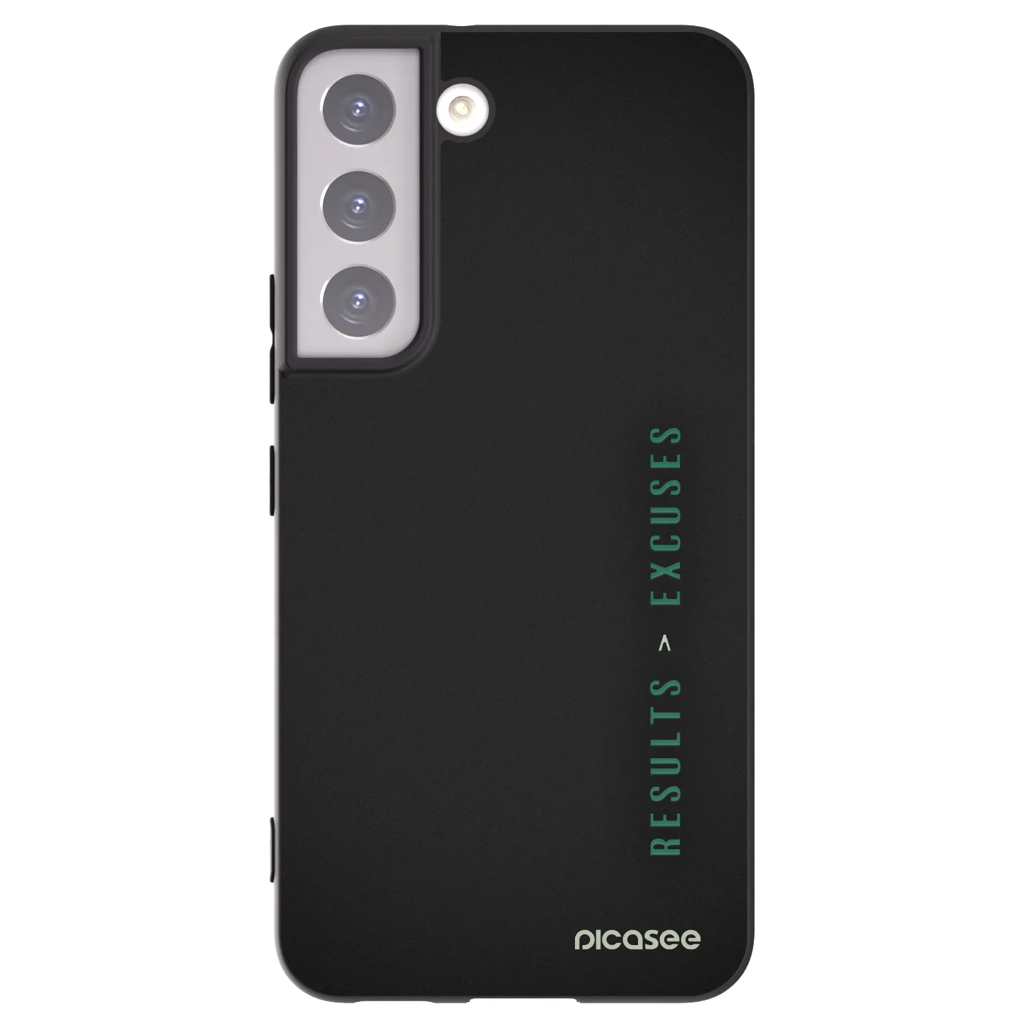 Picasee silikonowe czarne etui na Samsung Galaxy S22 5G - Results x Excuses