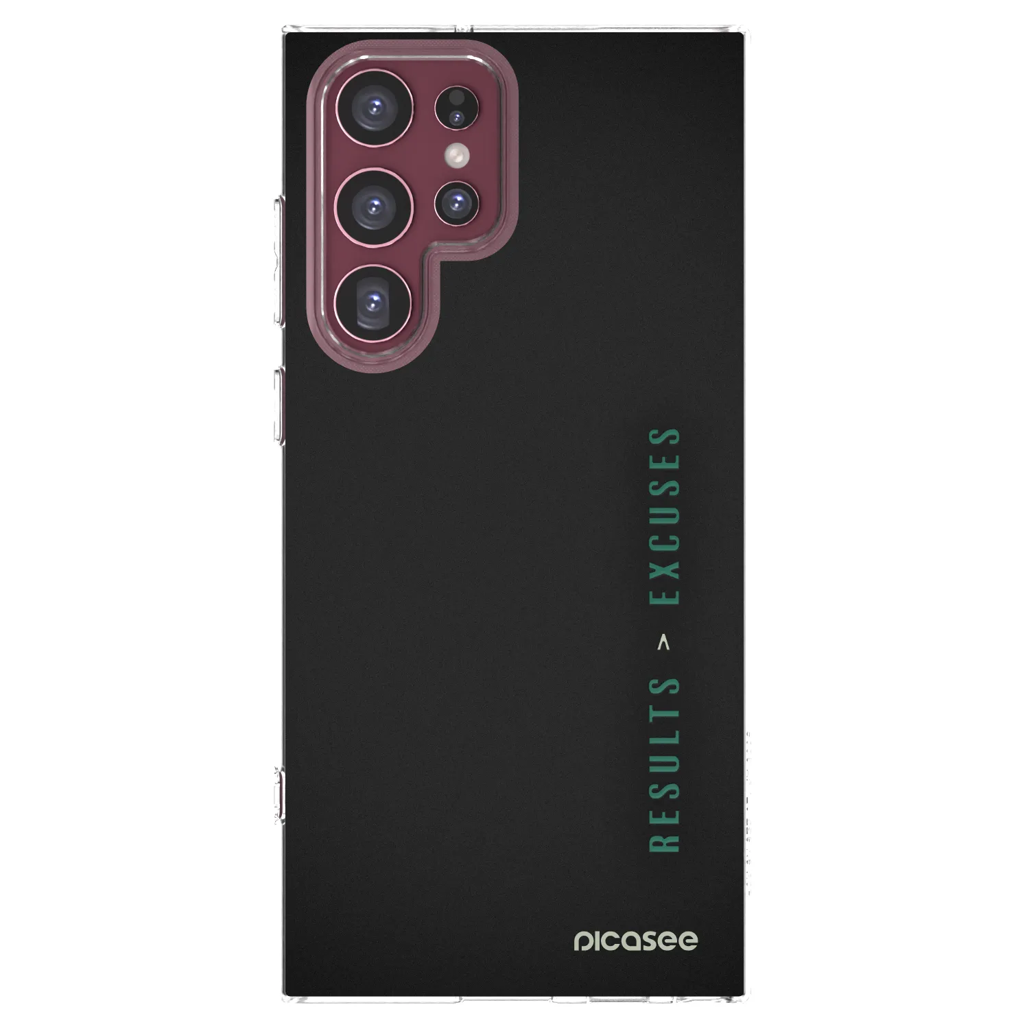 Picasee silikonowe przeźroczyste etui na Samsung Galaxy S22 Ultra 5G - Results x Excuses
