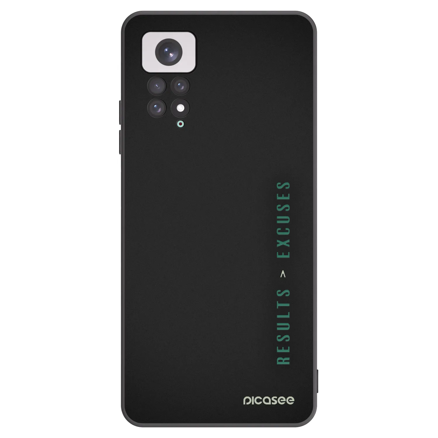 Picasee silikonowe czarne etui na Xiaomi Redmi Note 11 - Results x Excuses