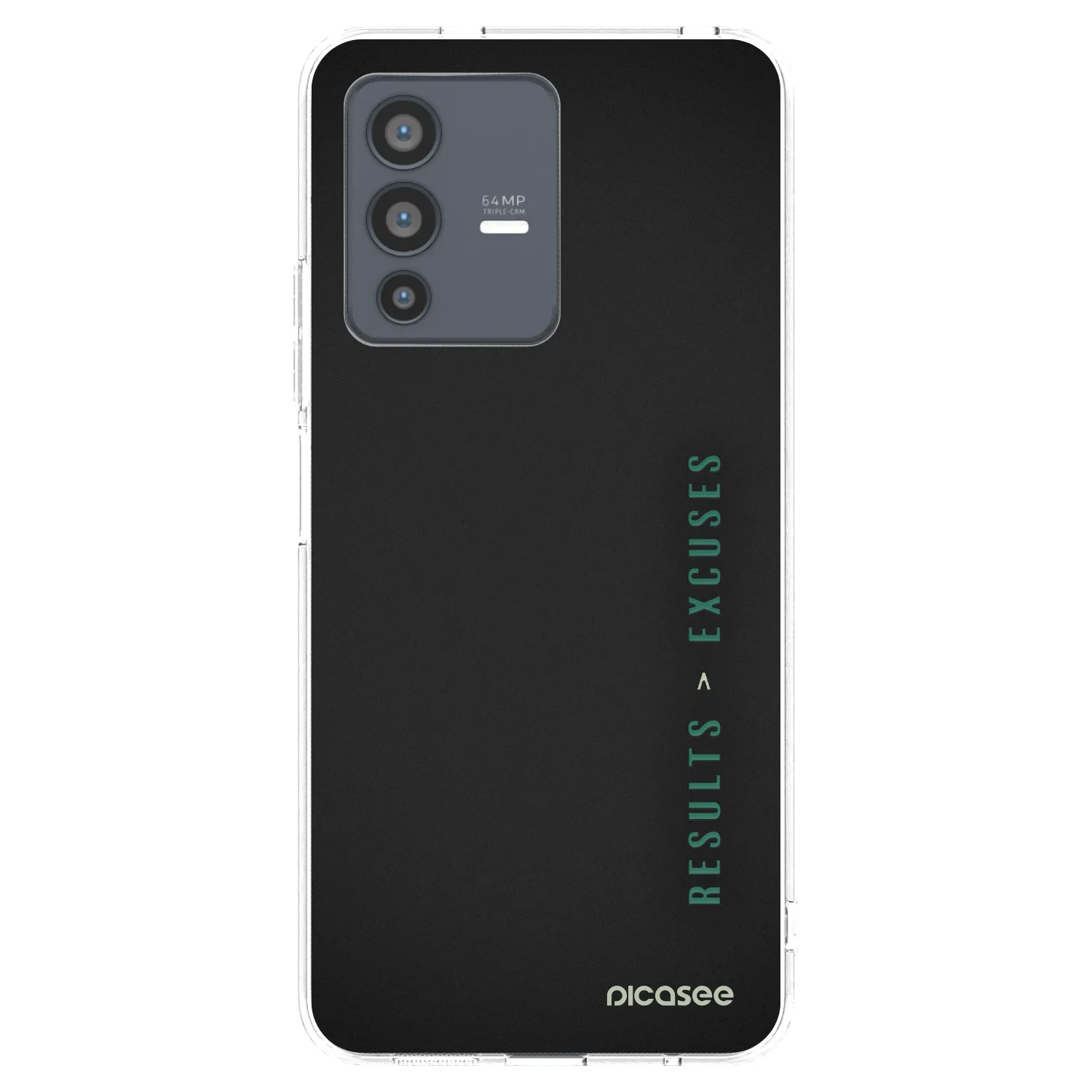 Picasee silikonowe przeźroczyste etui na Vivo V23 5G - Results x Excuses