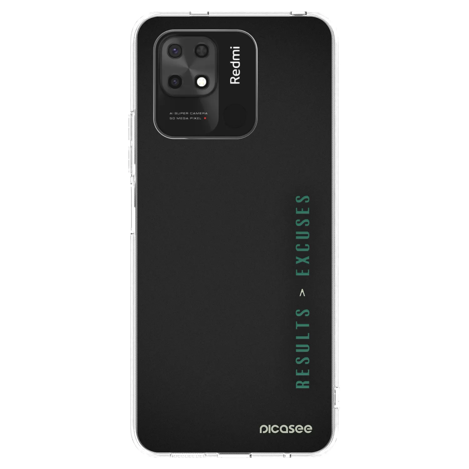Picasee silikonowe przeźroczyste etui na Xiaomi Redmi 10C - Results x Excuses