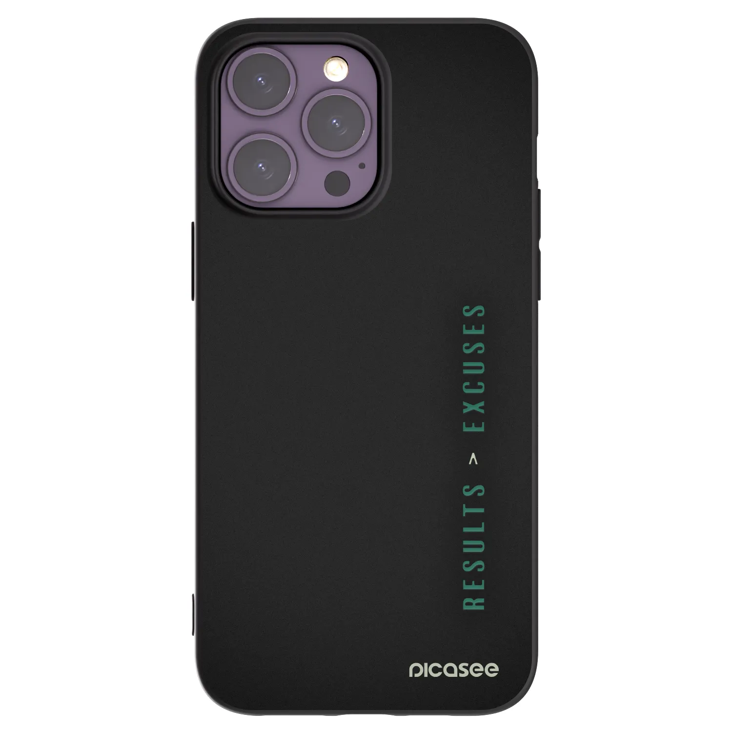 Picasee silikonowe czarne etui na Apple iPhone 14 Pro Max - Results x Excuses