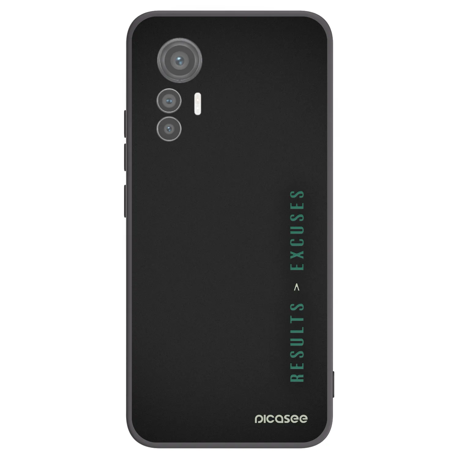Picasee silikonowe czarne etui na Xiaomi 12 Lite - Results x Excuses
