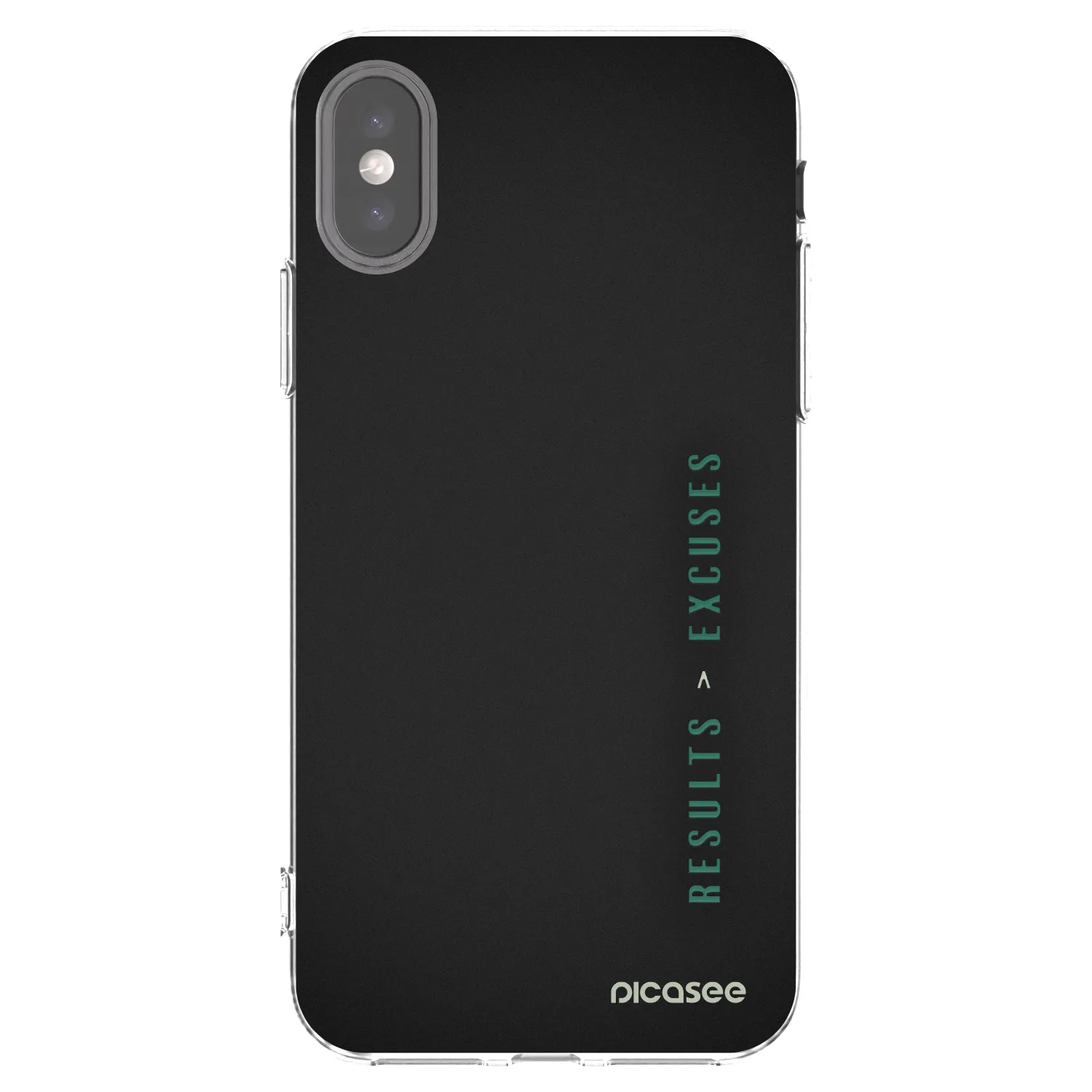 Picasee silikonowe przeźroczyste etui na Apple iPhone X/XS - Results x Excuses