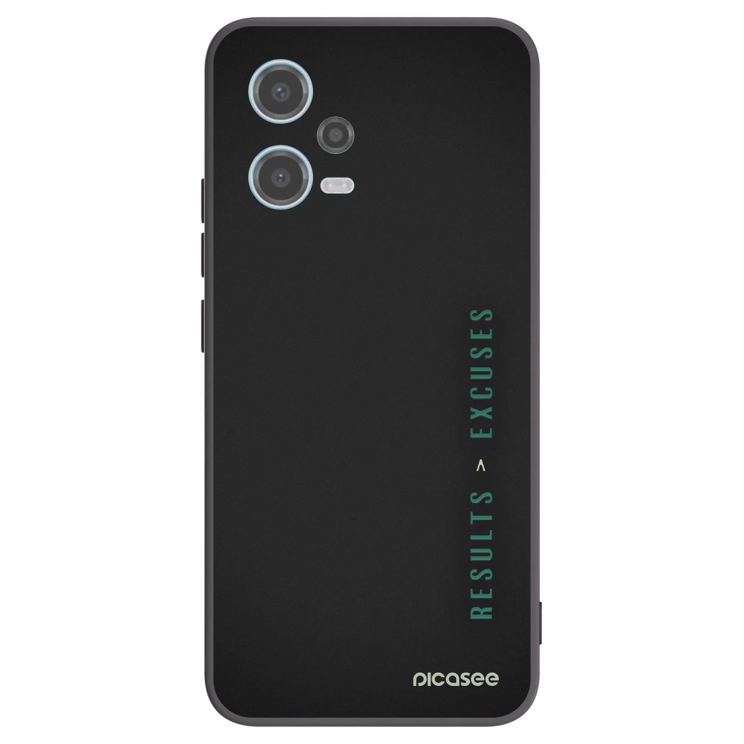 Picasee silikonowe czarne etui na Xiaomi Redmi Note 12 5G - Results x Excuses