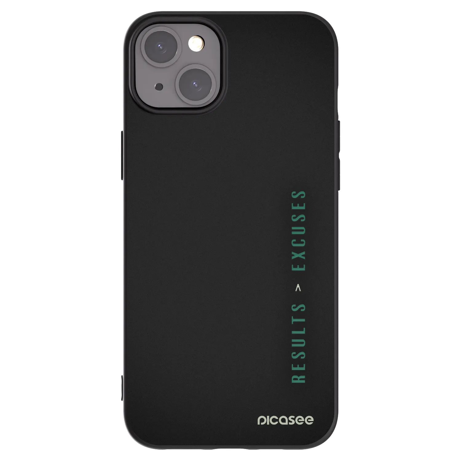 Picasee silikonowe czarne etui na Apple iPhone 15 Plus - Results x Excuses