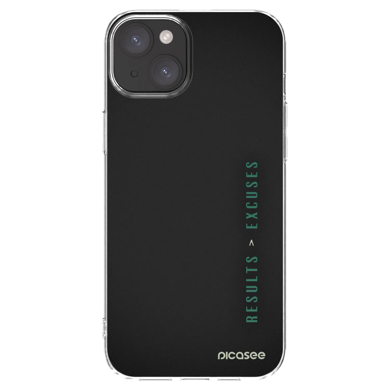 Picasee silikonowe przeźroczyste etui na Apple iPhone 15 Plus - Results x Excuses