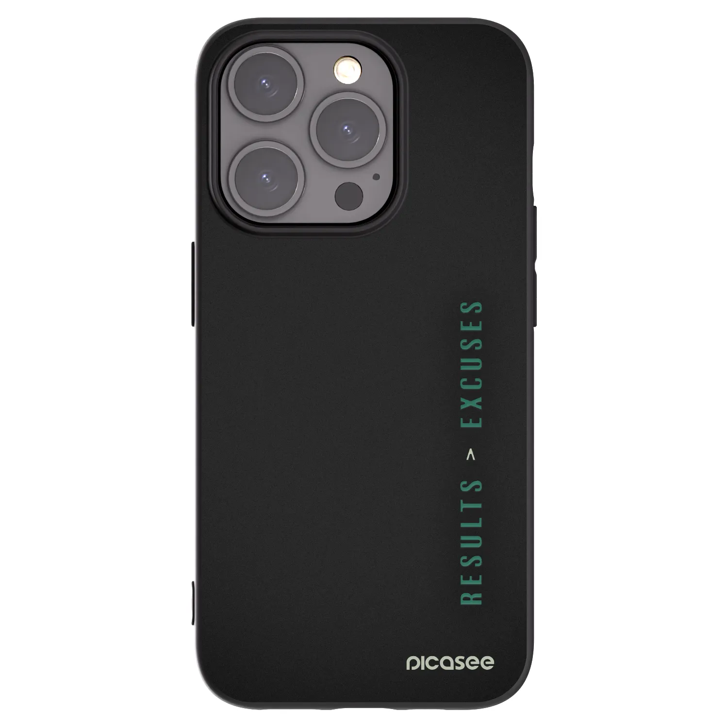 Picasee silikonowe czarne etui na Apple iPhone 15 Pro - Results x Excuses