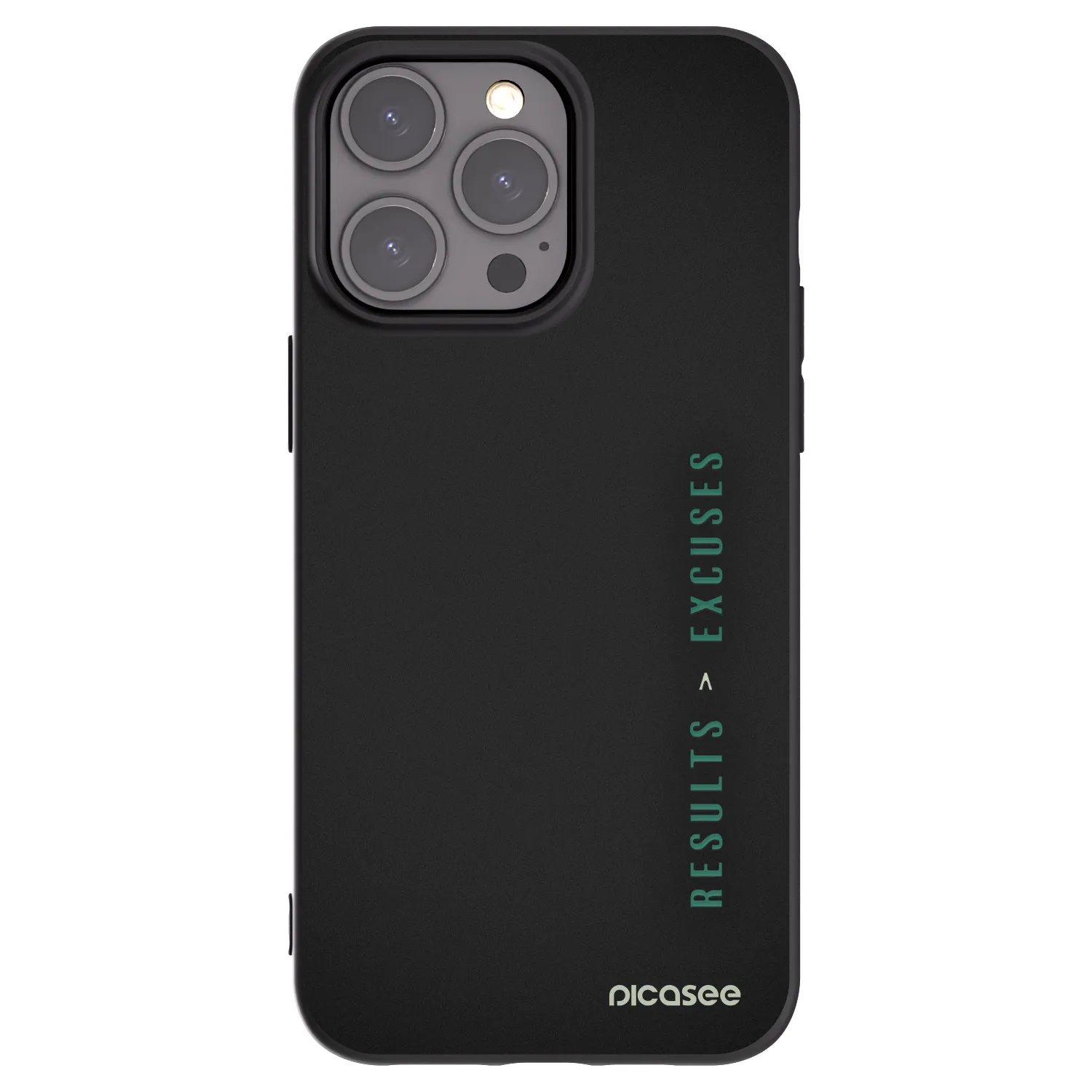 Picasee silikonowe czarne etui na Apple iPhone 15 Pro Max - Results x Excuses