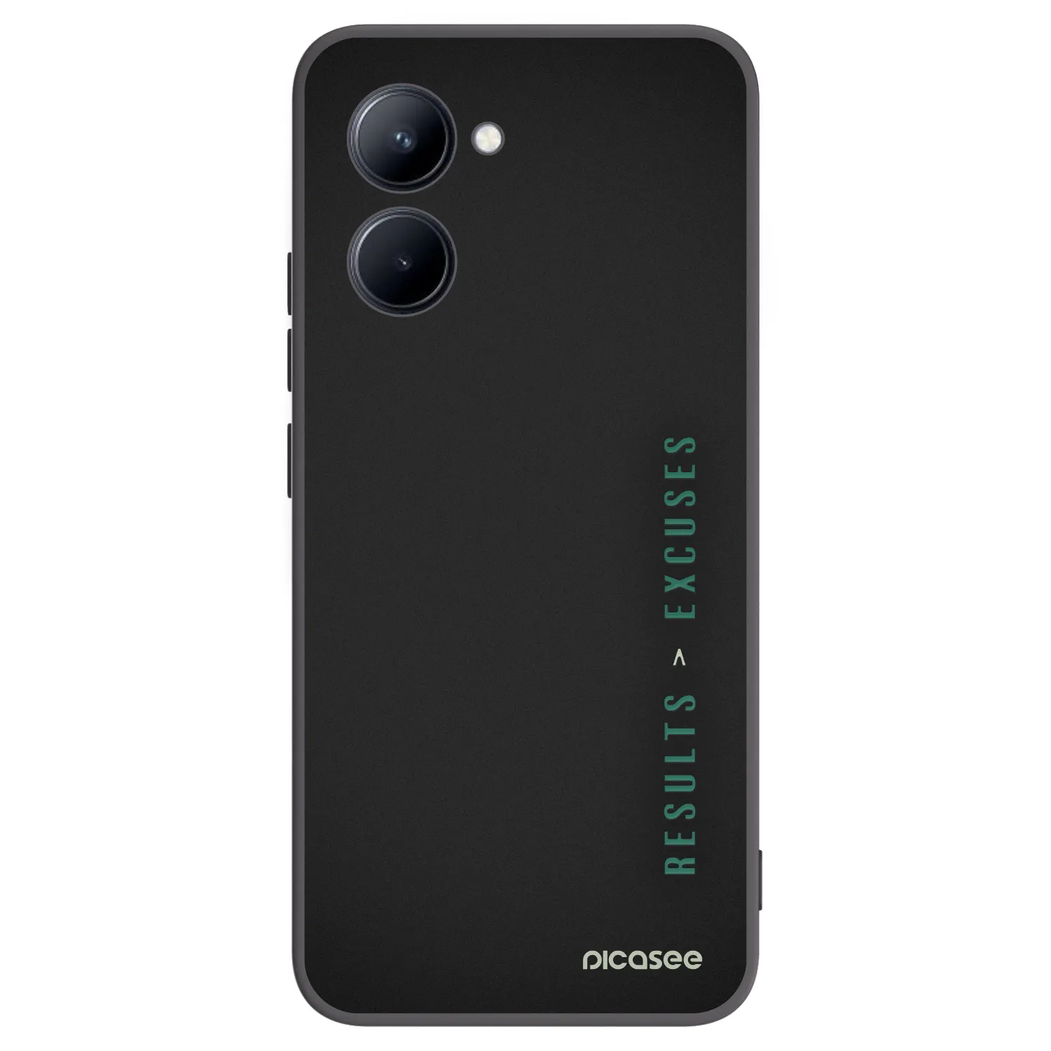 Picasee silikonowe czarne etui na Realme C33 (2023) - Results x Excuses