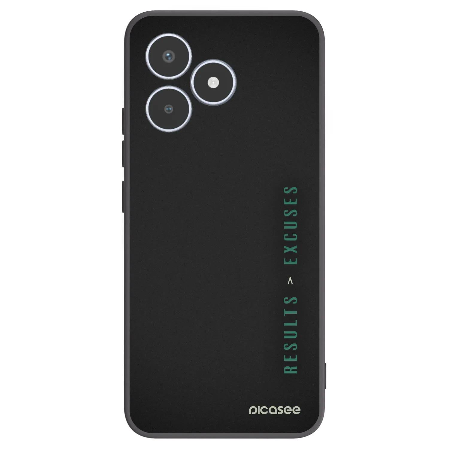 Picasee silikonowe czarne etui na Realme C53 - Results x Excuses