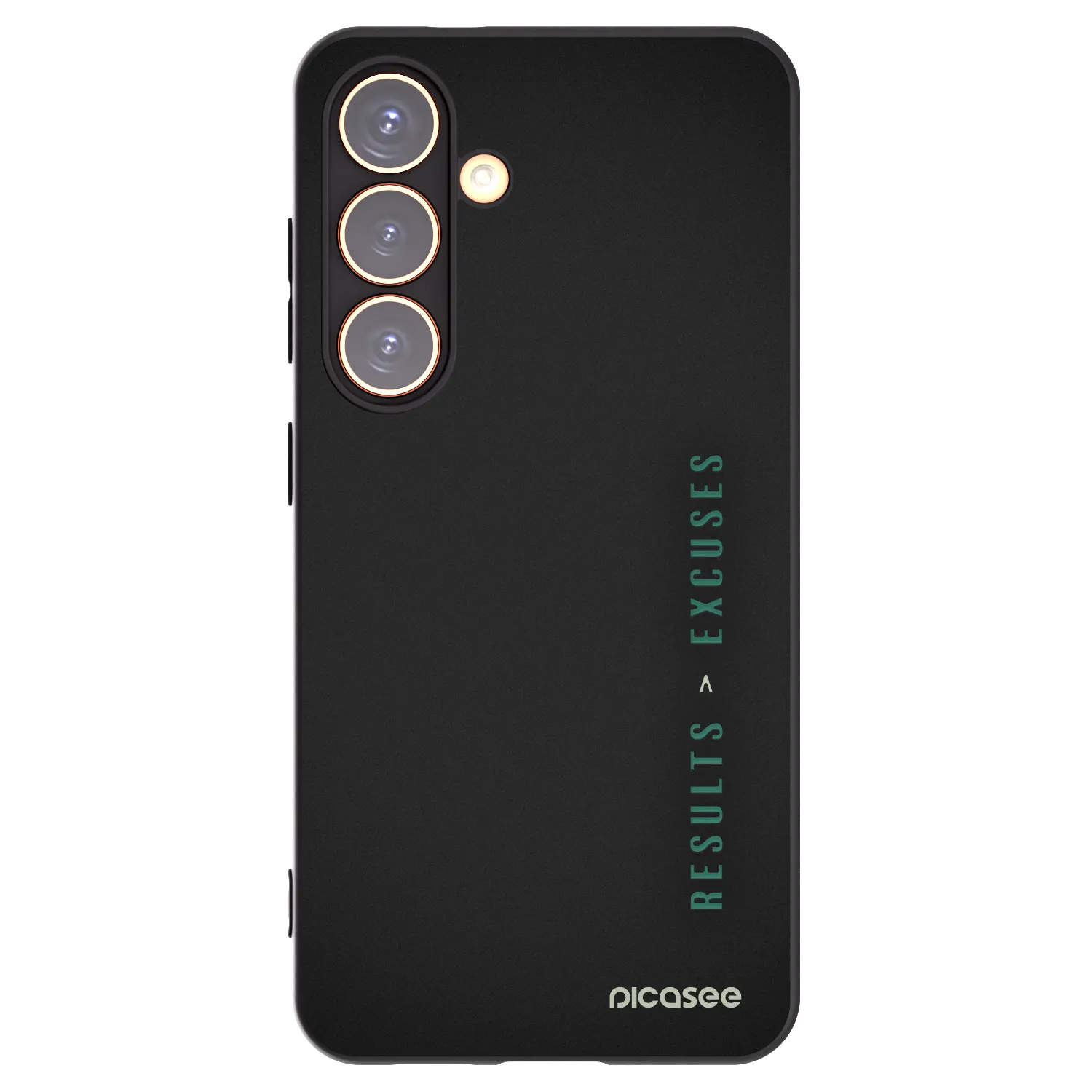 Picasee silikonowe czarne etui na Samsung Galaxy S24 S921B 5G - Results x Excuses