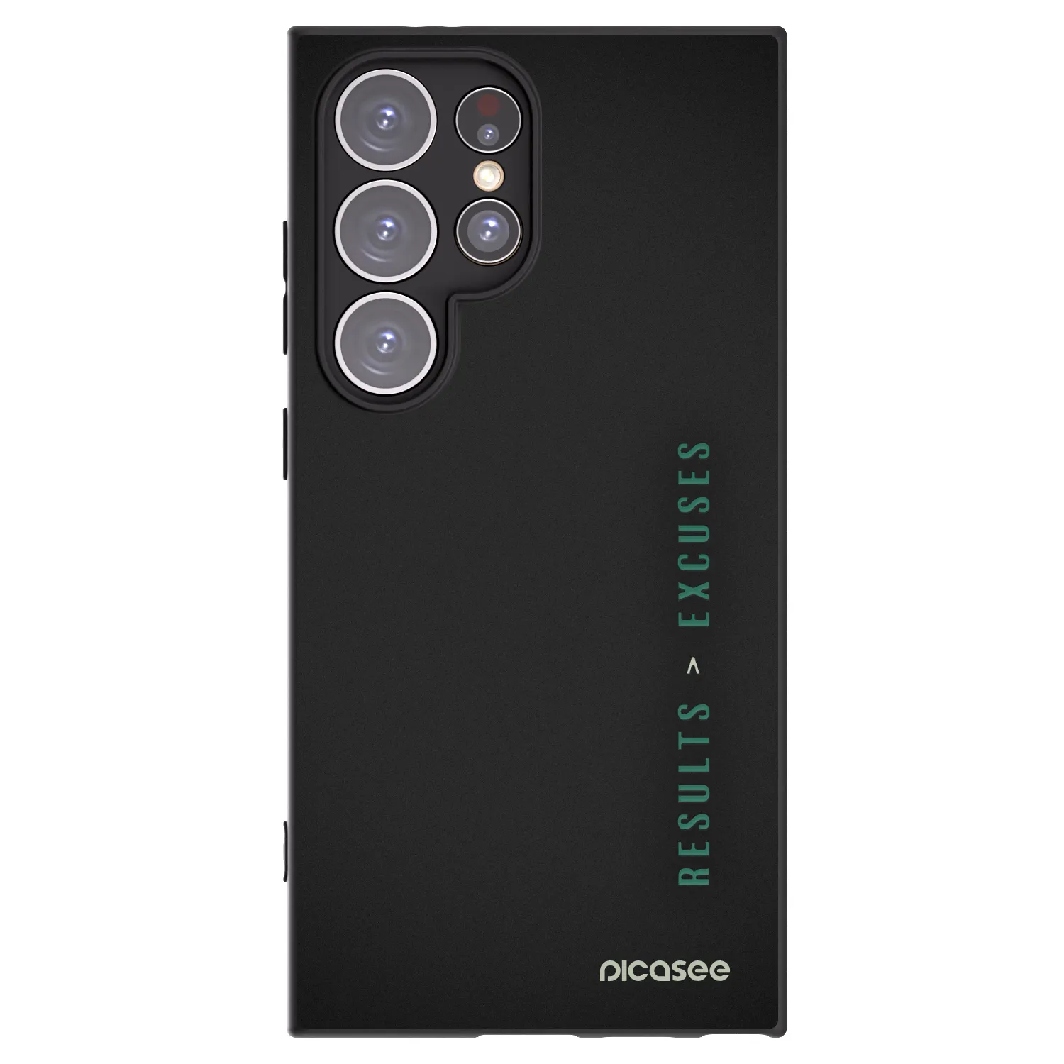 Picasee silikonowe czarne etui na Samsung Galaxy S24 Ultra S928B 5G - Results x Excuses