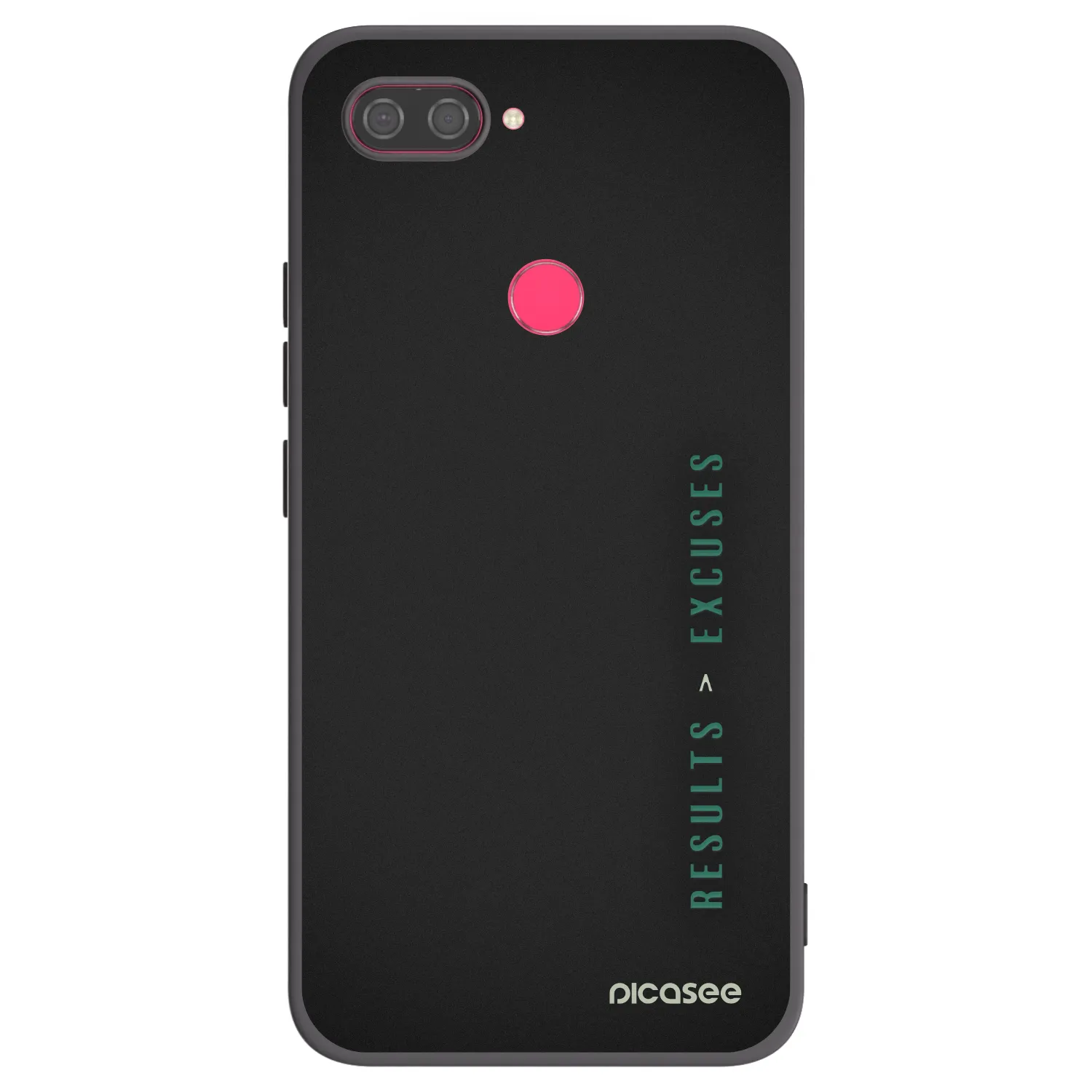 Picasee silikonowe czarne etui na Xiaomi Mi 8 Lite - Results x Excuses